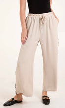 Load image into Gallery viewer, CREAM LEOPARD SIDE STRIPE WIDE LEG TROUSERS