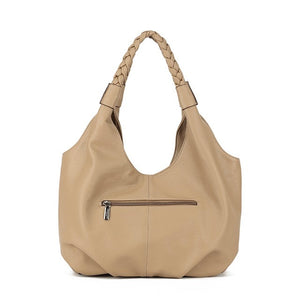 Tan Knot Handle Soft Slouchy Bag