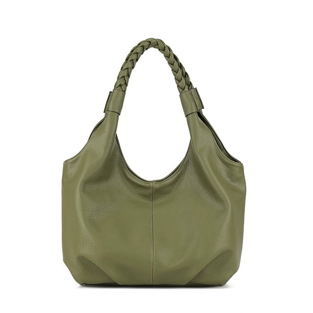 Khaki Knot Handle Soft Slouchy Bag