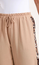 Load image into Gallery viewer, CAMEL LEOPARD SIDE STRIPE WIDE LEG TROUSERS