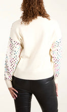 Load image into Gallery viewer, CREAM MULTI SEQUIN V NECK JUMPER