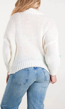 Load image into Gallery viewer, WHITE MULTI COLOUR FLOWERS KNIT JUMPER