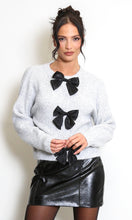 Load image into Gallery viewer, GREY BOW CARDIGAN