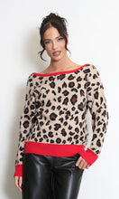 Load image into Gallery viewer, LEOPARD JUMPER WITH RED BOW BACK