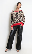 Load image into Gallery viewer, LEOPARD JUMPER WITH RED BOW BACK