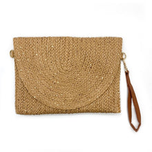 Load image into Gallery viewer, Sequin Woven Straw Clutch Bag