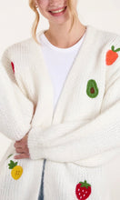 Load image into Gallery viewer, EMBROIDERED FRUIT KNIT CARDIGAN