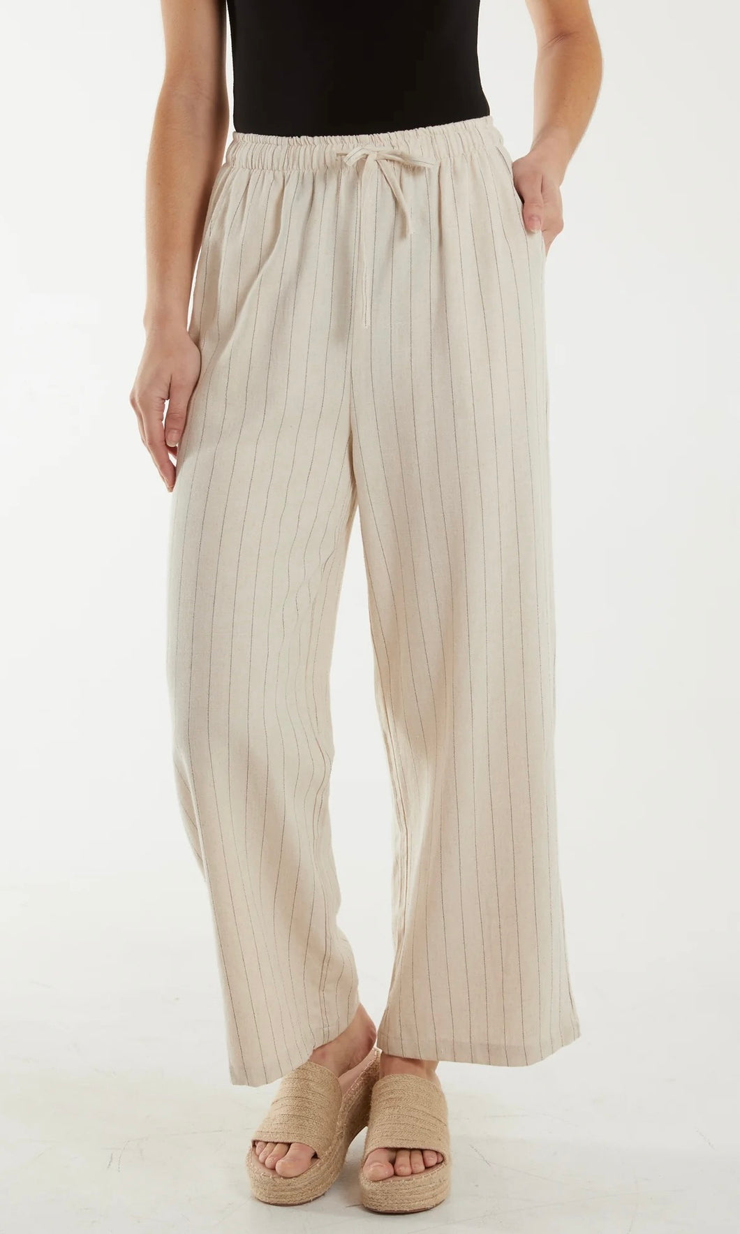 STRIPE LINEN TROUSER