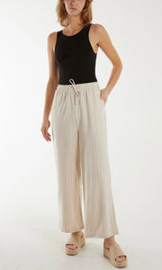 STRIPE LINEN TROUSER