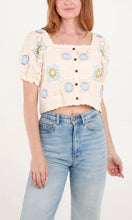 Load image into Gallery viewer, PASTEL FLOWER CROCHET BUTTON TOP