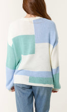 Load image into Gallery viewer, BLUE COLOUR BLOCK KNIT JUMPER