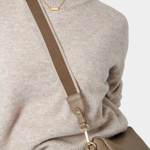 Mocha Stripe Canvas Bag Strap