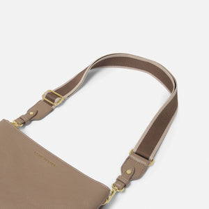 Mocha Stripe Canvas Bag Strap