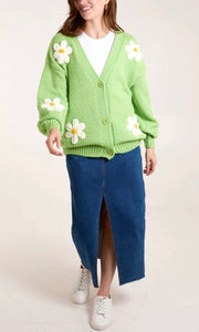 GREEN DAISY CARDIGAN