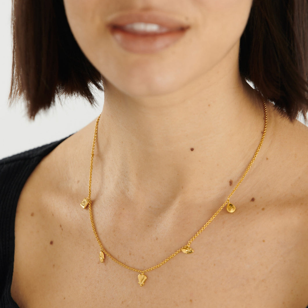 Boheme Waterproof Gold Charm Necklace