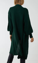 Load image into Gallery viewer, FOREST GREEN CHUNKY KNIT LONGLINE CARDIGAN