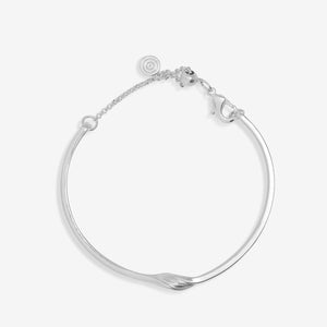 Twist Bangle Bracelet Bar In Silver Plating