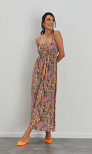 Load image into Gallery viewer, CAMI ELASTICATED MAXI DRESS IN ORANGE MULTICOLOUR PRINT