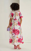 Load image into Gallery viewer, PINK RUFFLE HEM WRAP MIDI DRESS