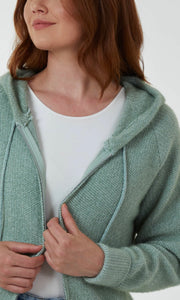 SAGE ZIP UP COSY HOODIE