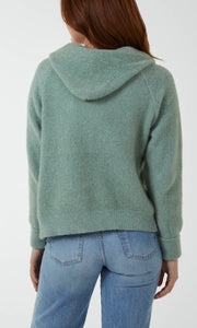 SAGE ZIP UP COSY HOODIE