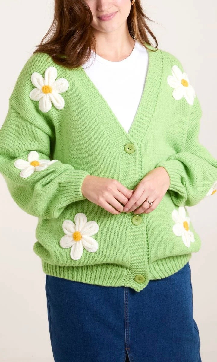 GREEN DAISY CARDIGAN