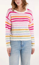 Load image into Gallery viewer, RAINBOW STRIPED KNIT CREW JUMPER