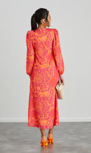 Load image into Gallery viewer, RITA TWIST MIDI DRESS IN ORANGE LEOPARD PRINT