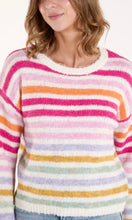 Load image into Gallery viewer, RAINBOW STRIPED KNIT CREW JUMPER