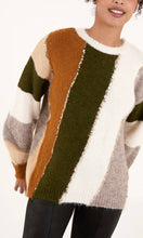 Load image into Gallery viewer, STRIPE SEQUIN DETAIL FLUFFY JUMPER