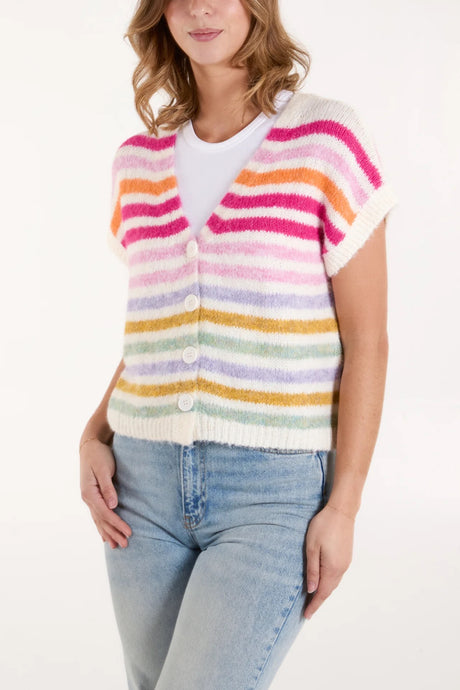 RAINBOW STRIPED KNIT VEST