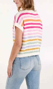 RAINBOW STRIPED KNIT VEST