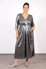 Load image into Gallery viewer, Sophia Wide Leg Jumpsuit - Silver, Polished Metal