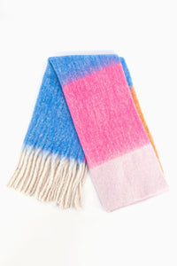 Isa Heavyweight Scarf - Blue/Pink, Colour Block