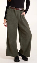 Load image into Gallery viewer, KHAKI RIB KNIT STRAIGHT LEG BELTED TROUSER