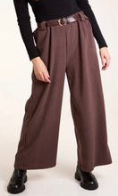 Load image into Gallery viewer, CHOCOLATE  RIB KNIT STRAIGHT LEG BELTED TROUSER