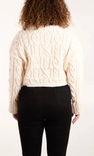 Load image into Gallery viewer, CREAM CABLE KNIT CROPPED JUMPER