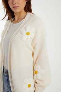 CREAM DAISY FLOWER CARDIGAN