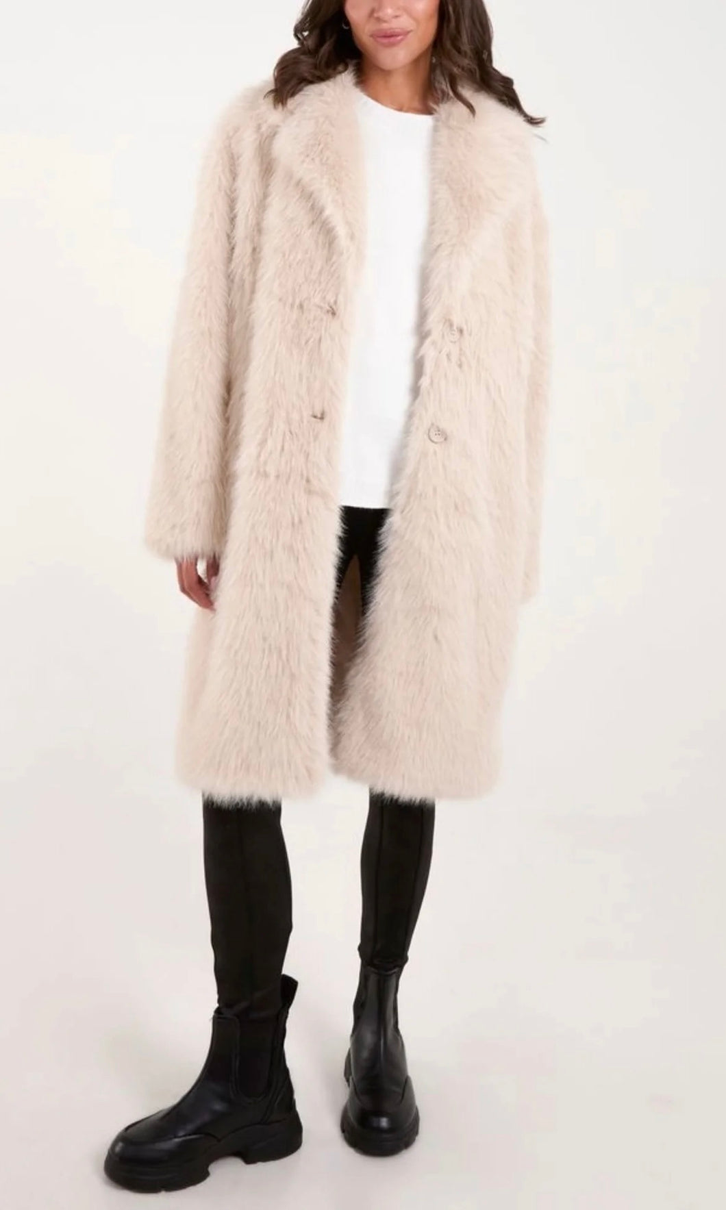 SOFT FAUX FUR POCKET COAT