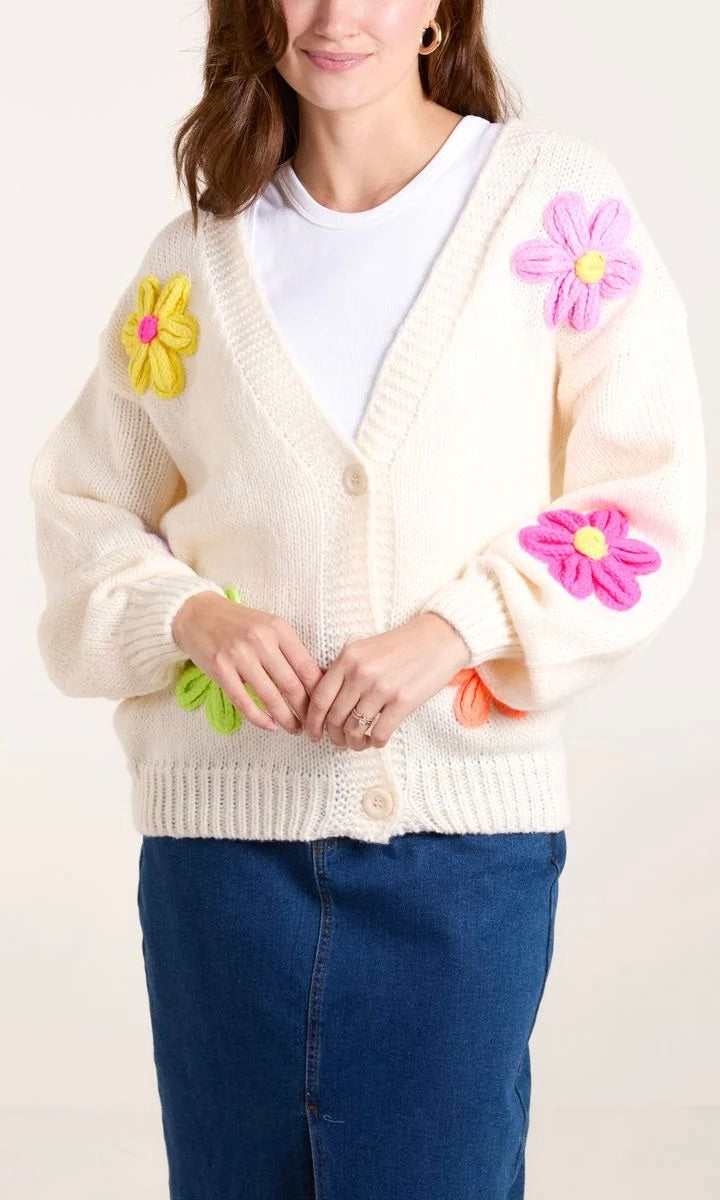 MULTI COLOUR DAISY KNIT CARDIGAN