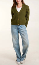 Load image into Gallery viewer, KHAKI V-NECK KNIT CARDIGAN