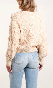 CREAM CHUNKY KNIT CARDIGAN