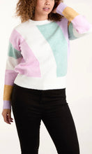 Load image into Gallery viewer, PASTEL COLOURFUL DIAGONAL STRIPE KNIT JUMPER