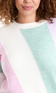 PASTEL COLOURFUL DIAGONAL STRIPE KNIT JUMPER