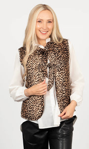 ,Noa Quilted Gilet - Neutral, Leopard