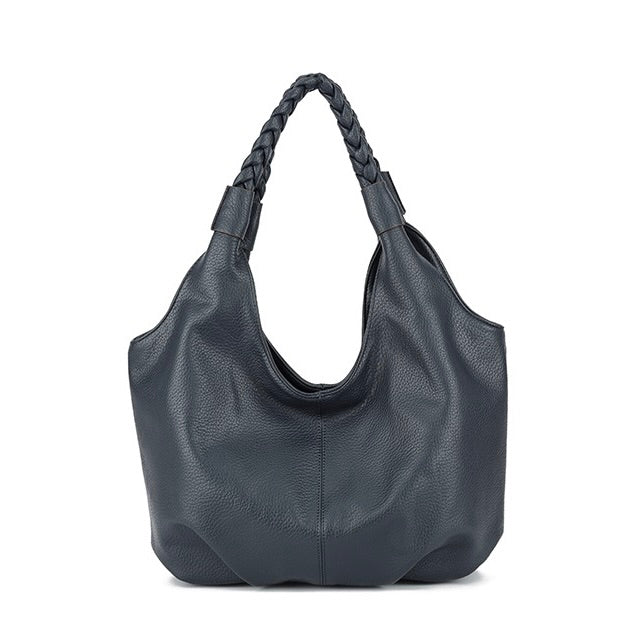 Navy Knot Handle Soft Slouchy Bag