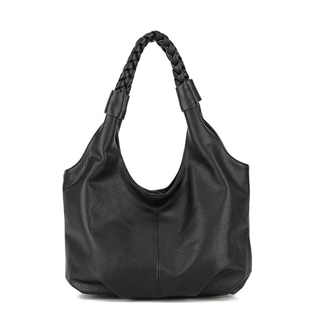 Black Knot Handle Soft Slouchy Bag