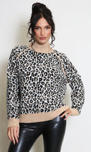 Load image into Gallery viewer, Camel High Neck Leopard Print Jumper