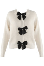 Load image into Gallery viewer, CREAM BOW CARDIGAN