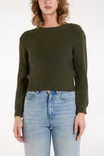 Load image into Gallery viewer, KHAKI RIB CHUNKY KNIT CROPPED JUMPER